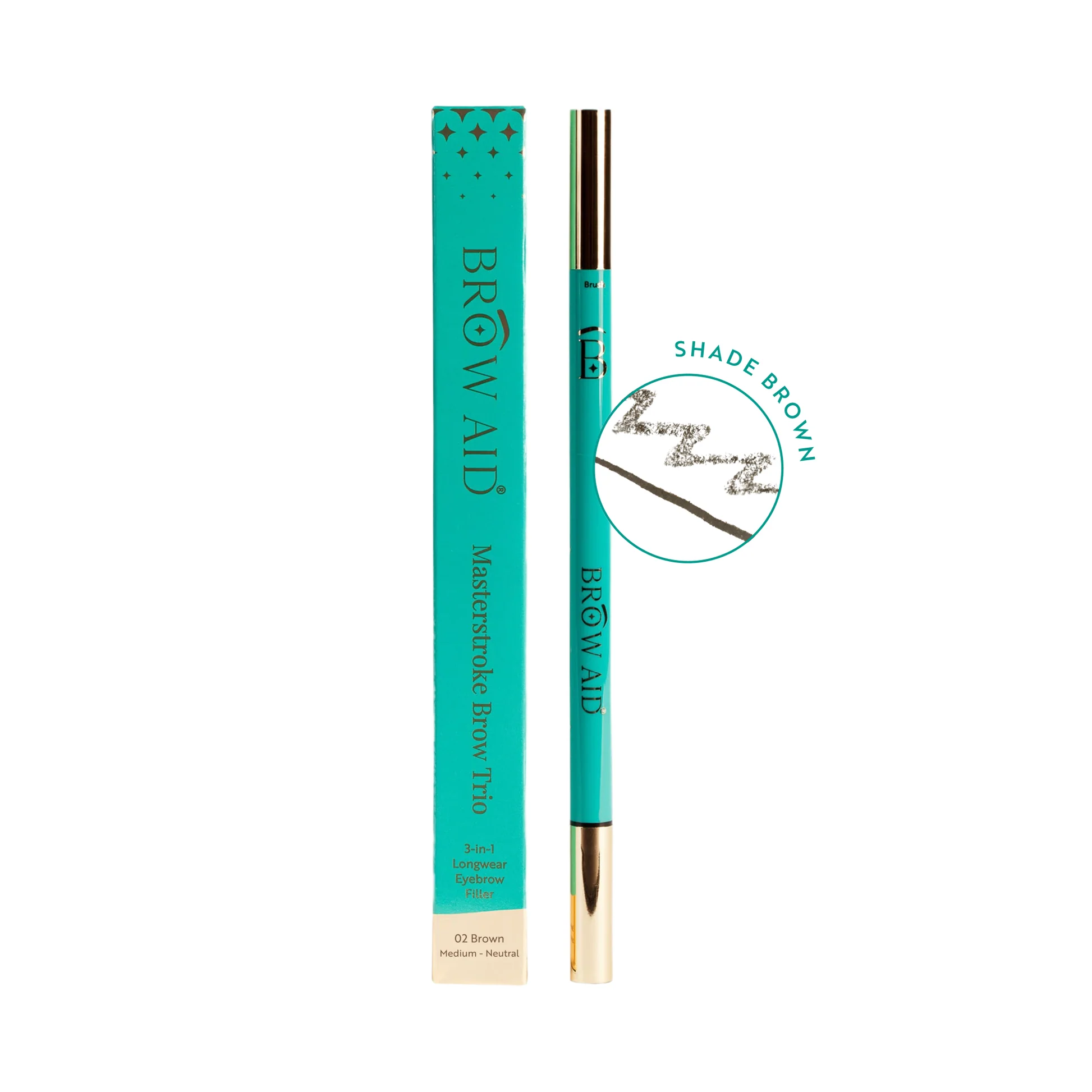 Brow Aid Masterstroke Brow Trio - Brown